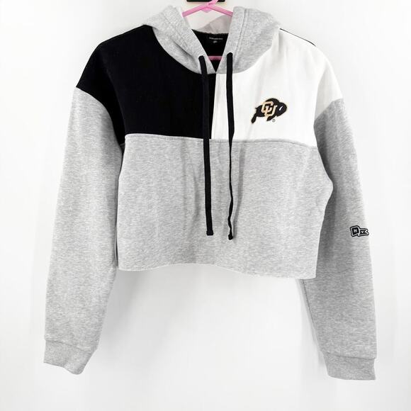 Hype and Vice Tops - Color Block Cropped Hoodie